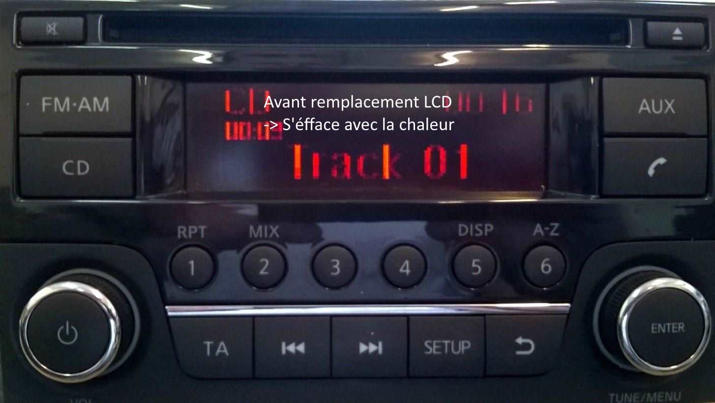 Réparation Ecran LCD Autoradio Nissan X-TRAIL-JUKE-QASHQAI-NV 200